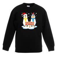 Shoppartners Kersttrui met pinguin vriendjes zwart kinderen (110/116) Zwart