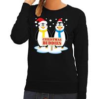 Shoppartners Foute kersttrui pinguin vriendjes zwart dames Zwart
