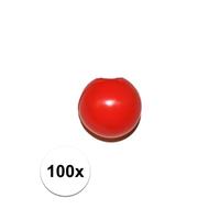 100x Rode clownsneus/neuzen zonder elastiek Rood