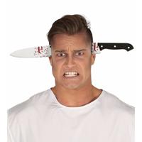 Halloween - Bebloed mes door het hoofd diadeem Multi