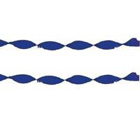 2x Crepe papier slingers 6 meter blauw Blauw