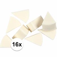 Driehoekige witte sponsjes 16 stuks Wit