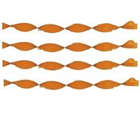 4x Crepe papier slingers 6 meter oranje Oranje