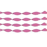 4x Crepe papier slingers 6 meter roze Roze