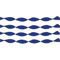 4x Crepe papier slingers 6 meter blauw Blauw