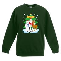Shoppartners Kersttrui kerst vriendjes groen kinderen (110/116) Groen