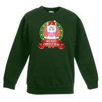 Shoppartners Kersttrui met een eenhoorn groen jongens en meisjes (110/116) Groen