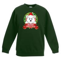 Shoppartners Kersttrui met een ijsbeer groen jongens en meisjes (110/116) Groen