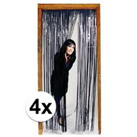 4x Zwarte versiering deurgordijn Zwart