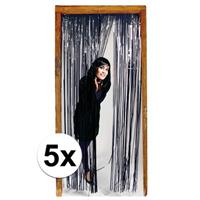 5x Zwarte versiering deurgordijn Zwart