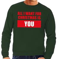 Shoppartners Foute kersttrui All I Want For Christmas Is You groen heren (48) Groen