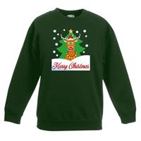 Shoppartners Kersttrui Merry Christmas rendier groen kinderen 3-4 jaar (98/104) Groen