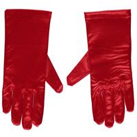 Rode gala handschoenen kort van satijn 20 cm Rood