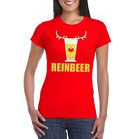 Shoppartners Foute Kerst t-shirt Reinbeer rood voor dames