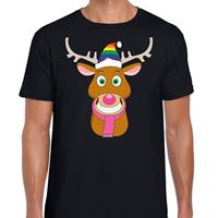 Shoppartners Foute Kerst t-shirt Gay Rudolf het rendier zwart heren Zwart