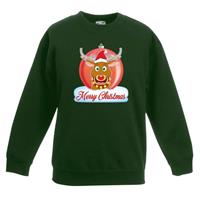 Shoppartners Kersttrui Merry Christmas rendier kerstbal groen kinderen 9-11 jaar (134/146) Groen