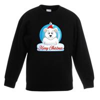Shoppartners Kersttrui Merry Christmas ijsbeer kerstbal zwart kinderen (122/128) Groen