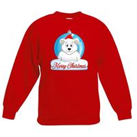 Shoppartners Kersttrui Merry Christmas ijsbeer kerstbal rood kinderen 9-11 jaar (134/146) Rood