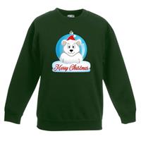 Shoppartners Kersttrui Merry Christmas ijsbeer kerstbal groen kinderen (110/116) Groen