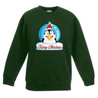 Shoppartners Kersttrui Merry Christmas pinguin kerstbal groen kinderen 9-11 jaar (134/146) Groen