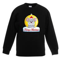 Shoppartners Kersttrui Merry Christmas muis kerstbal zwart kinderen 9-11 jaar (134/146) Zwart