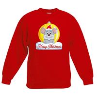 Shoppartners Kersttrui Merry Christmas muis kerstbal rood kinderen 9-11 jaar (134/146) Rood