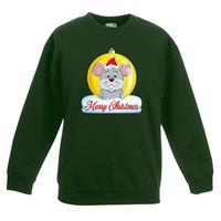 Shoppartners Kersttrui Merry Christmas muis kerstbal groen kinderen (110/116) Groen