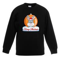 Shoppartners Kersttrui Merry Christmas konijn kerstbal zwart kinderen 3-4 jaar (98/104) Zwart
