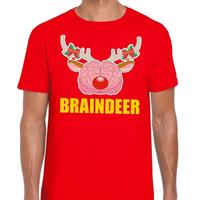 Shoppartners Foute Kerst t-shirt braindeer rood voor heren