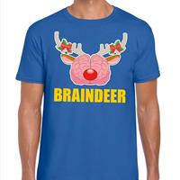 Shoppartners Foute Kerst t-shirt braindeer blauw voor heren