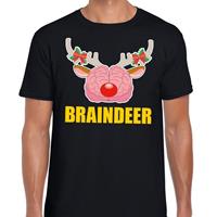 Shoppartners Foute Kerst t-shirt braindeer zwart voor heren