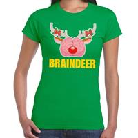 Shoppartners Foute Kerst t-shirt braindeer groen voor dames