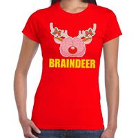 Shoppartners Foute Kerst t-shirt braindeer rood voor dames