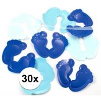 Geboorte versiering jongen tafelconfetti blauw 30 stuks Blauw