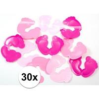Geboorte versiering meisje tafelconfetti roze 30 stuks Roze