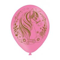 Amscan feestballonnen eenhoorn roze 6 stuks 27,5 cm