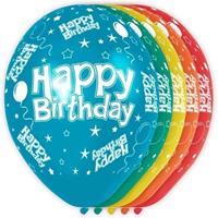 5x Happy Birthday heliumballonnen 30 cm Multi