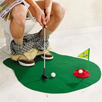 PRE-ORDER Toilet Golf - Complete WC Golf Set met Deurhanger / Matje / Club / Hole en 2 Ballen - Potty Putter