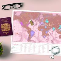 Luckies Travel Rose Gold Scratch Map