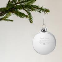 YourSurprise Weihnachtskugel mit Namen - Glas - Silber (2 Stück)