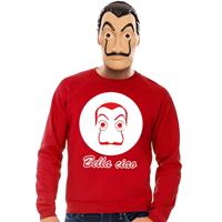 Shoppartners Rode Salvador Dali sweater met La Casa de Papel masker heren Rood