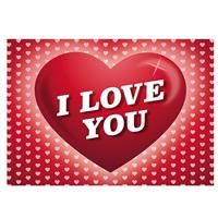 Shoppartners Valentijn - Romantische Valentijnskaart I Love You ansichtkaart met hartjes Roze