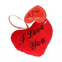 Valentijn - Pluche I Love You kussentje 10 cm Rood