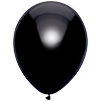 10x Zwarte metallic ballonnen 30 cm Zwart