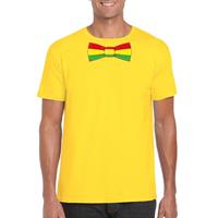 Shoppartners Geel t-shirt met Limburgse vlag strik voor heren