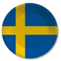 Landen thema versiering Zweden wegwerp borden 10 stuks Multi