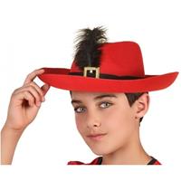 Fiesta carnavales Rode musketier verkleed hoed voor kinderen