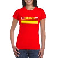 Shoppartners Brandweer logo t-shirt rood voor dames