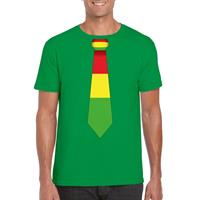 Shoppartners Groen t-shirt met Limburgse vlag stropdas voor heren