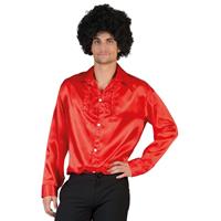 Toppers - Voordelige rode rouche blouse voor heren